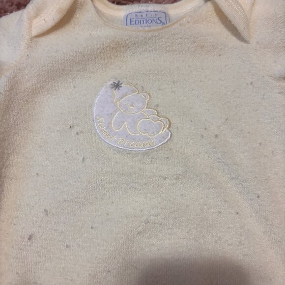 Vintage Basic Editions Baby Yellow Footless Sleep Sack 0/3 Months Sweet Dreams - Picture 2 of 4